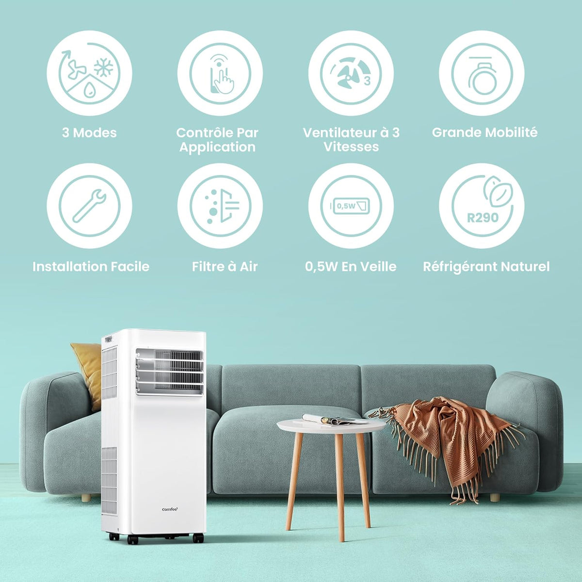 Climatiseur Mobile COMFEE' 9000 BTU Classe A